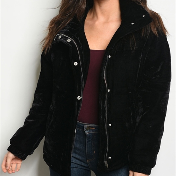 Trend Setter Diva Boutique Item Jackets & Blazers - LAST 1!VELVET PUFFER COAT zipper & button closures